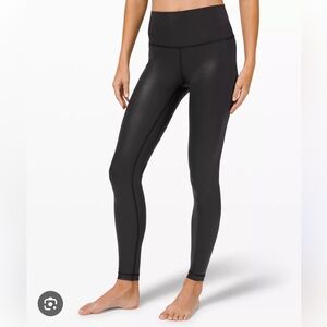 Wunder Under HR 28" Shine Lululemon Athletica Black Leggings size 2